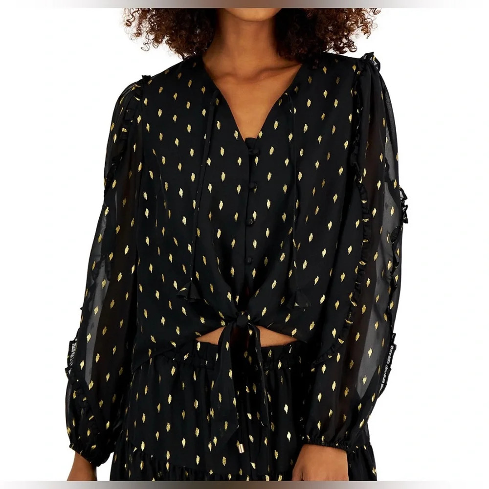 INC International Concepts Tie-Waist Blouse NWT